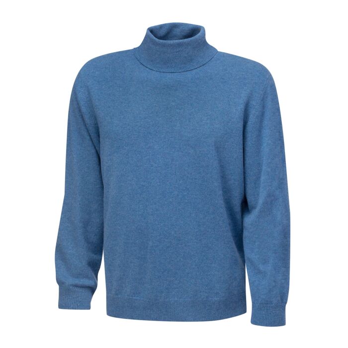 Rollkragenpullover Herren aus Kaschmir Gots, jeansblau, XL von Enrico Rosselli