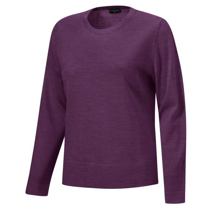 Rundhals-Pullover mit Merinowolle, violett, XXL von Enrico Rosselli