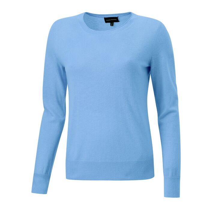 Sommerlicher Damen Kaschmir Pullover, hellblau von Enrico Rosselli