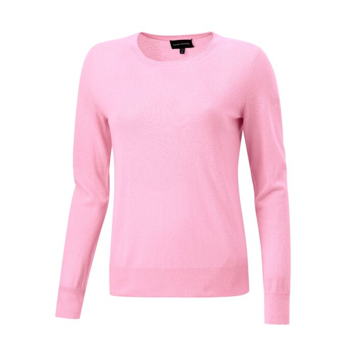 Sommerlicher Damen Kaschmir Pullover, rosa von Enrico Rosselli