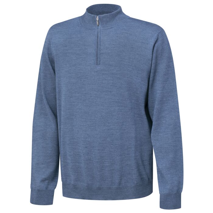 Troyer-Pullover mit Merinowolle, blau, S von Enrico Rosselli