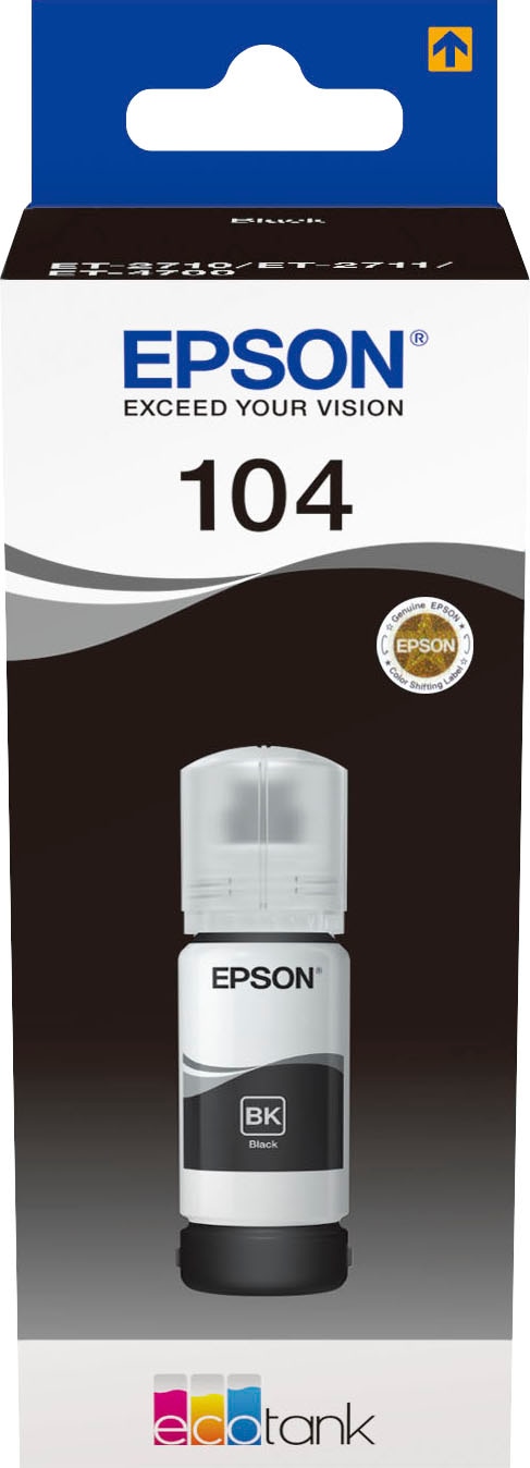 Epson Nachfülltinte »104 EcoTank Black«, für EPSON, (1 St.), original Nachfülltinte 104 schwarz von Epson