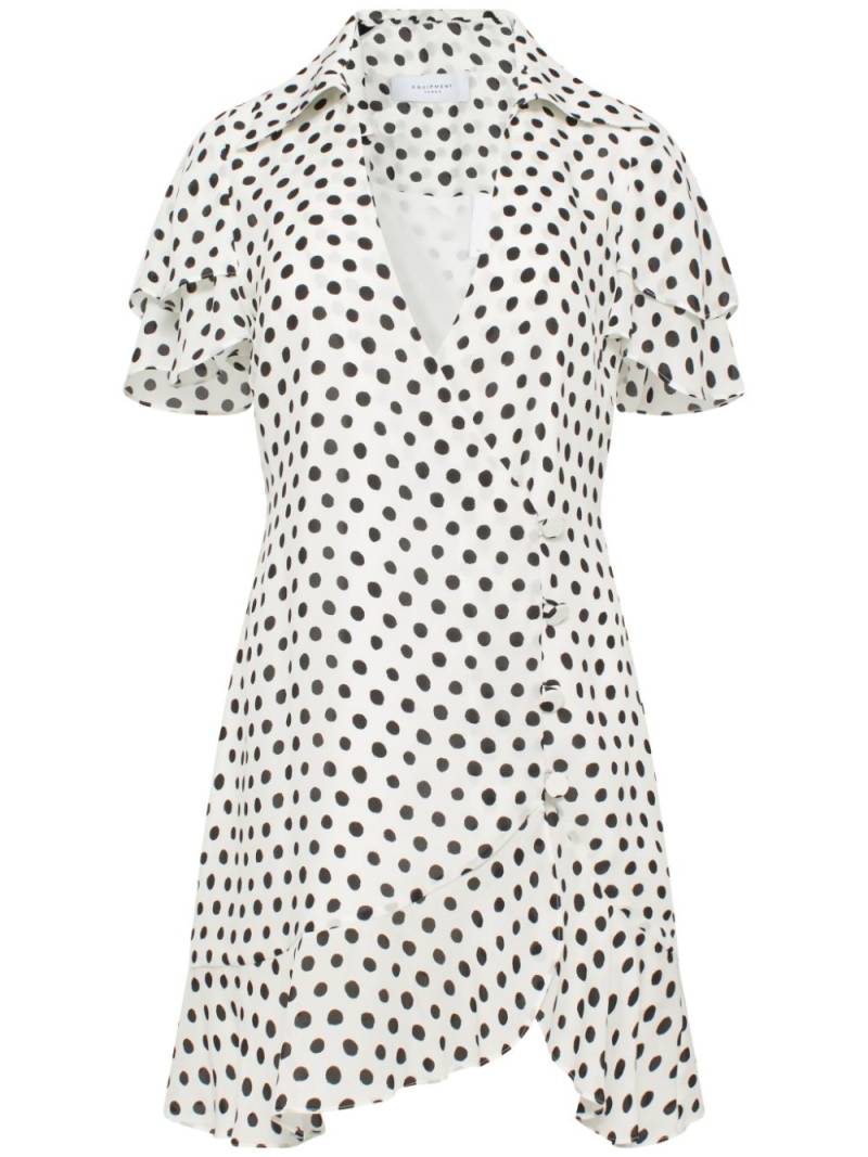 Equipment Lilia polka-dot mini dress - White von Equipment