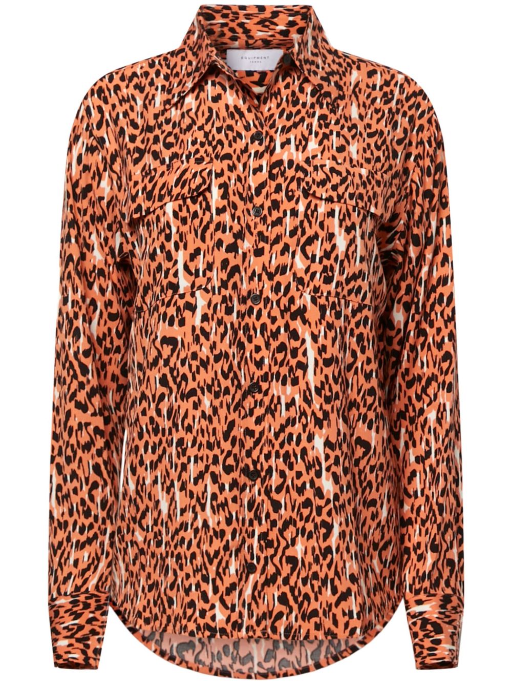 Equipment Slim Signature leopard-print silk shirt - Black von Equipment