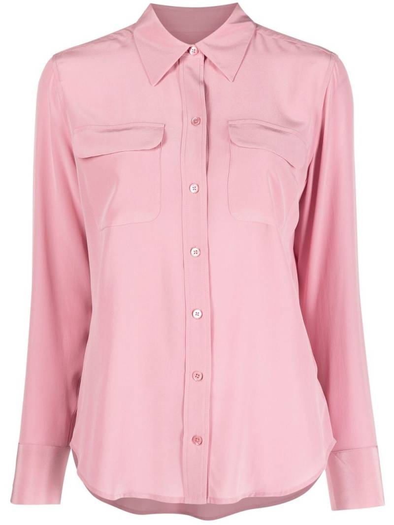 Equipment long-sleeve silk shirt - Pink von Equipment