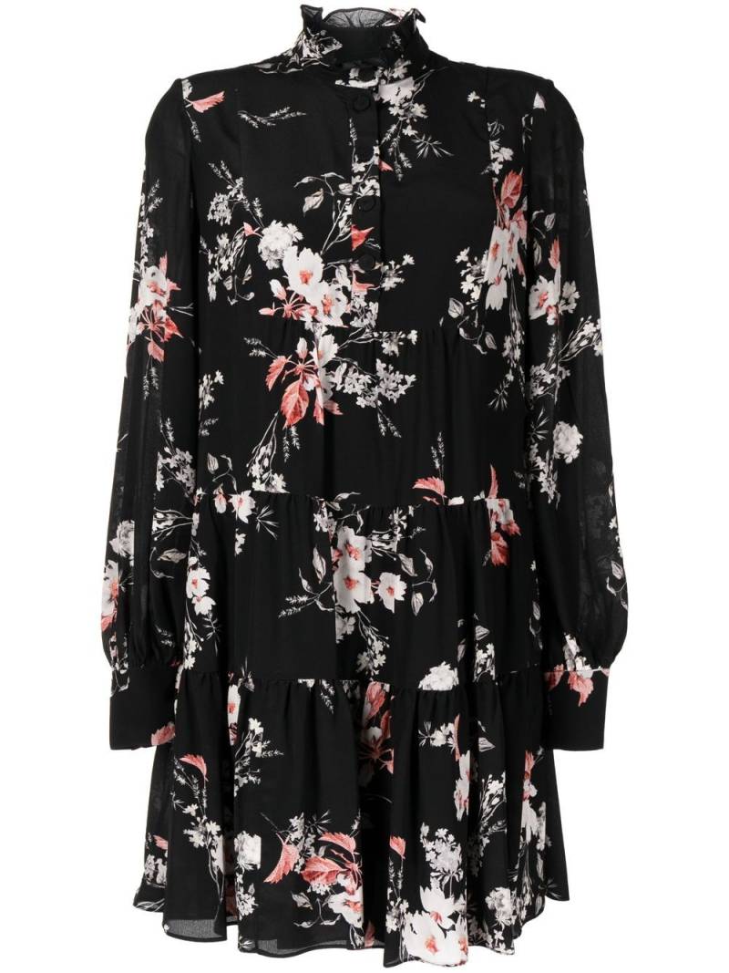 ERDEM Karla floral-print short dress - Black von ERDEM