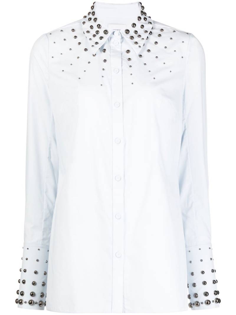 ERDEM Paola stud-detail poplin shirt - Blue von ERDEM