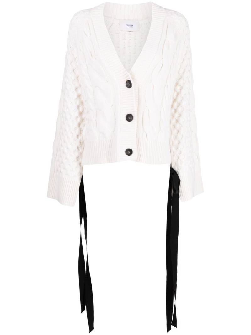 ERDEM boxy cable-knit cardigan - White von ERDEM