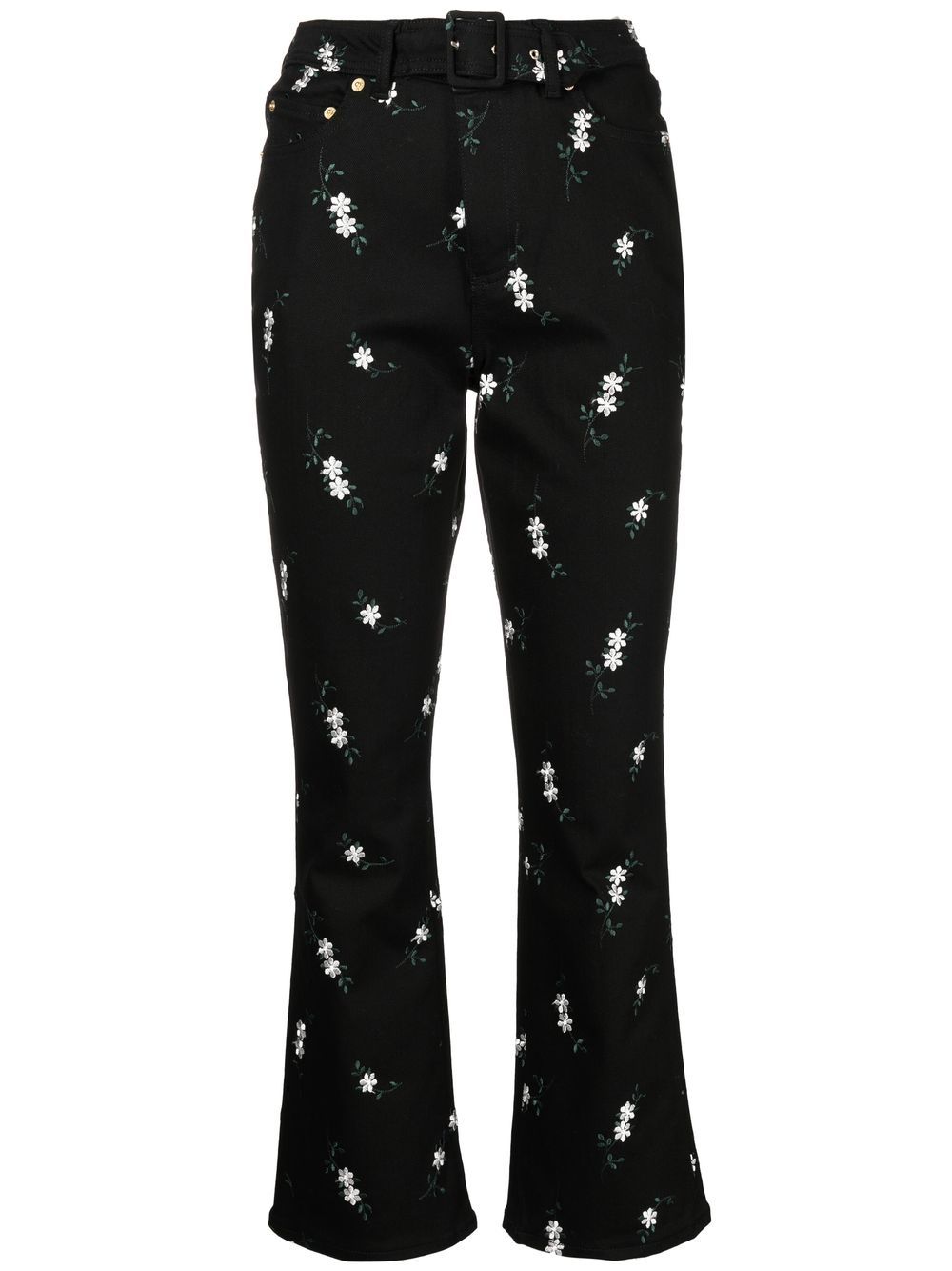 ERDEM cropped floral-print trousers - Black von ERDEM