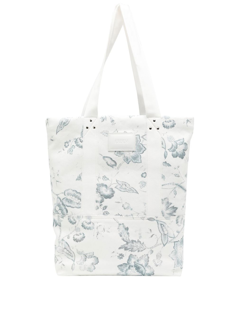 ERDEM floral logo-patch tote bag - White von ERDEM