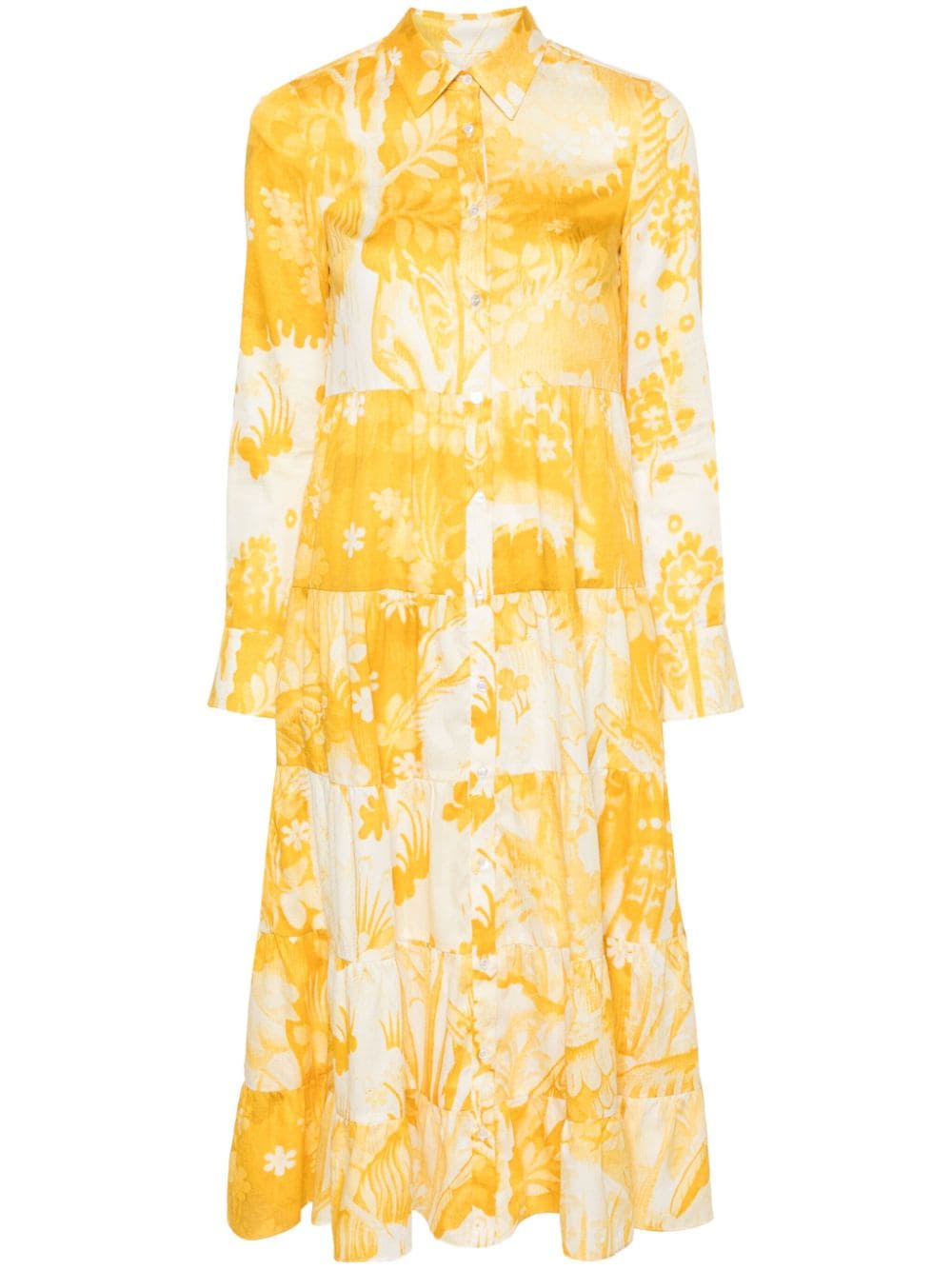 ERDEM floral-print cotton shirtdress - Yellow von ERDEM