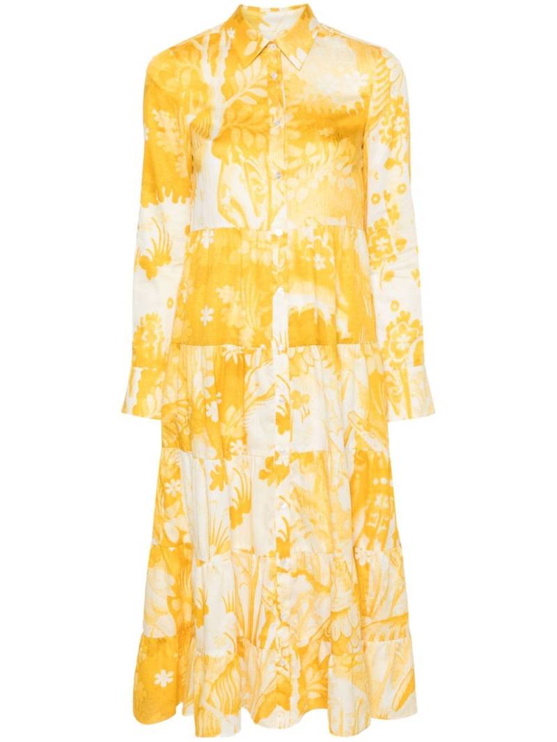 ERDEM floral-print cotton shirtdress - Yellow von ERDEM