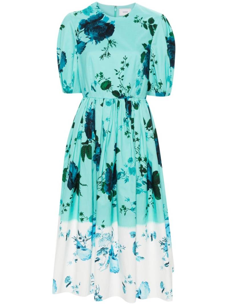 ERDEM floral-print midi dress - Blue von ERDEM