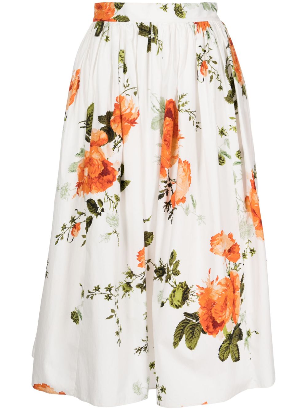 ERDEM floral-print poplin skirt - White von ERDEM