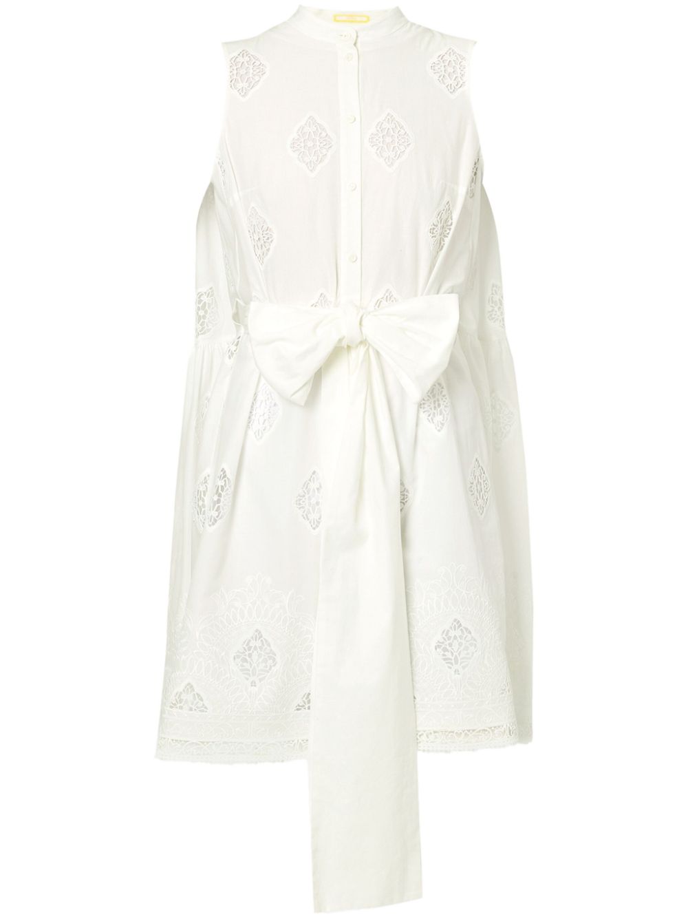 ERDEM lace-panels tied-waist dress - White von ERDEM