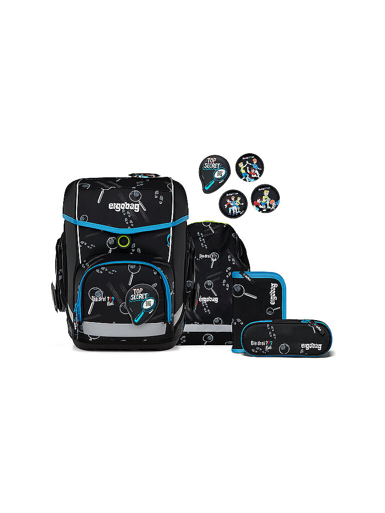 ERGOBAG Schultasche Set 5tlg CUBO Bärdektiv Drei Fragezeichen Kids von Ergobag