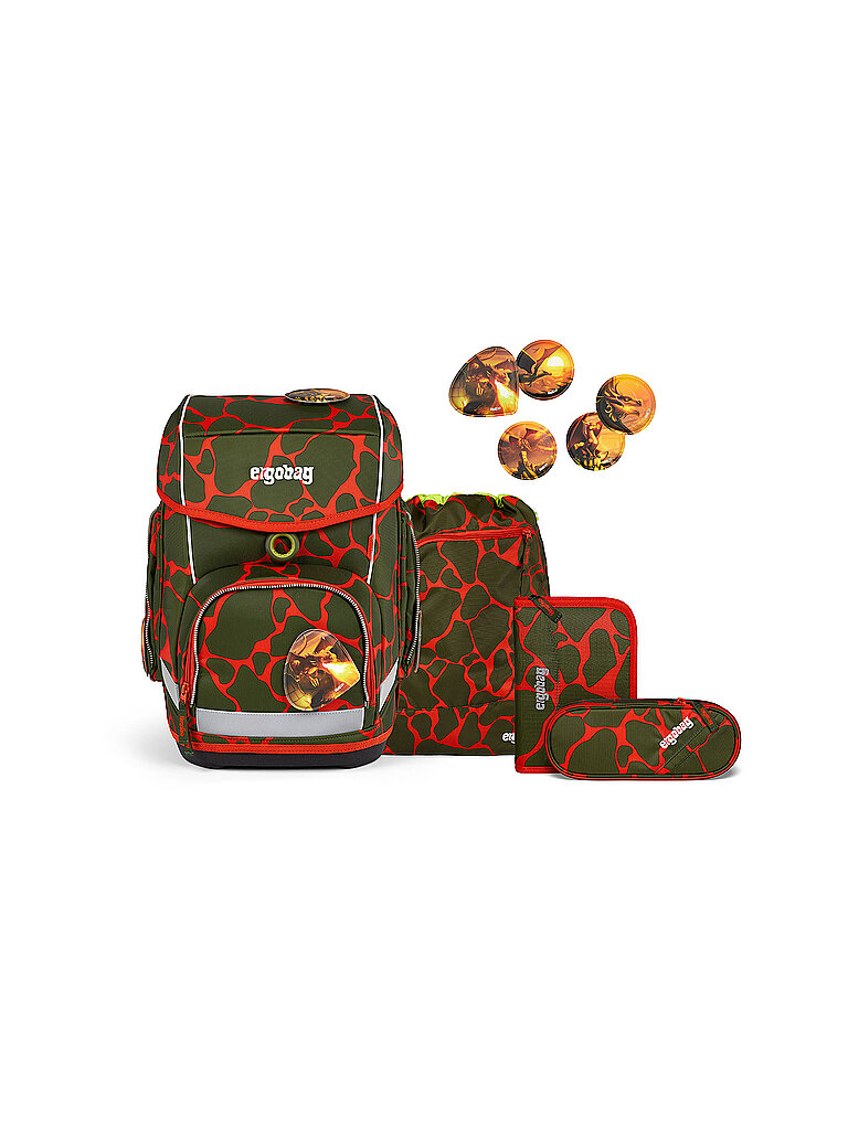 ERGOBAG Schultaschen Set 5tlg CUBO Lumi FeuerspeiBär von Ergobag