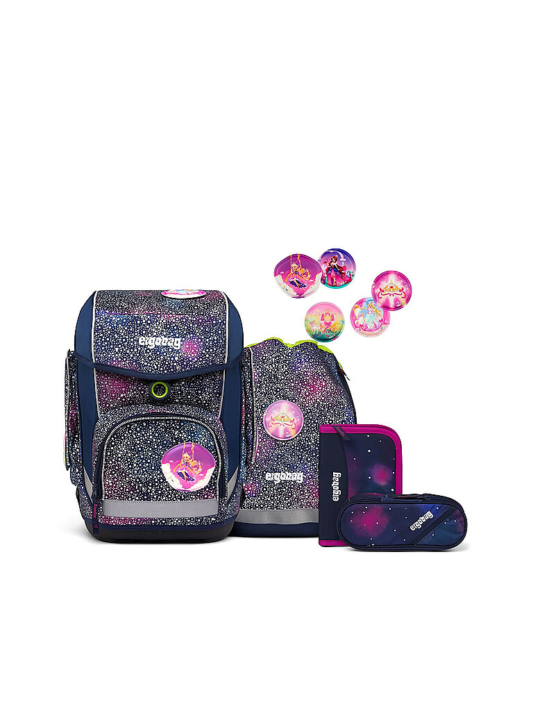 ERGOBAG Schultaschen Set 5tlg CUBO Reflex Glow - Bärlaxy von Ergobag