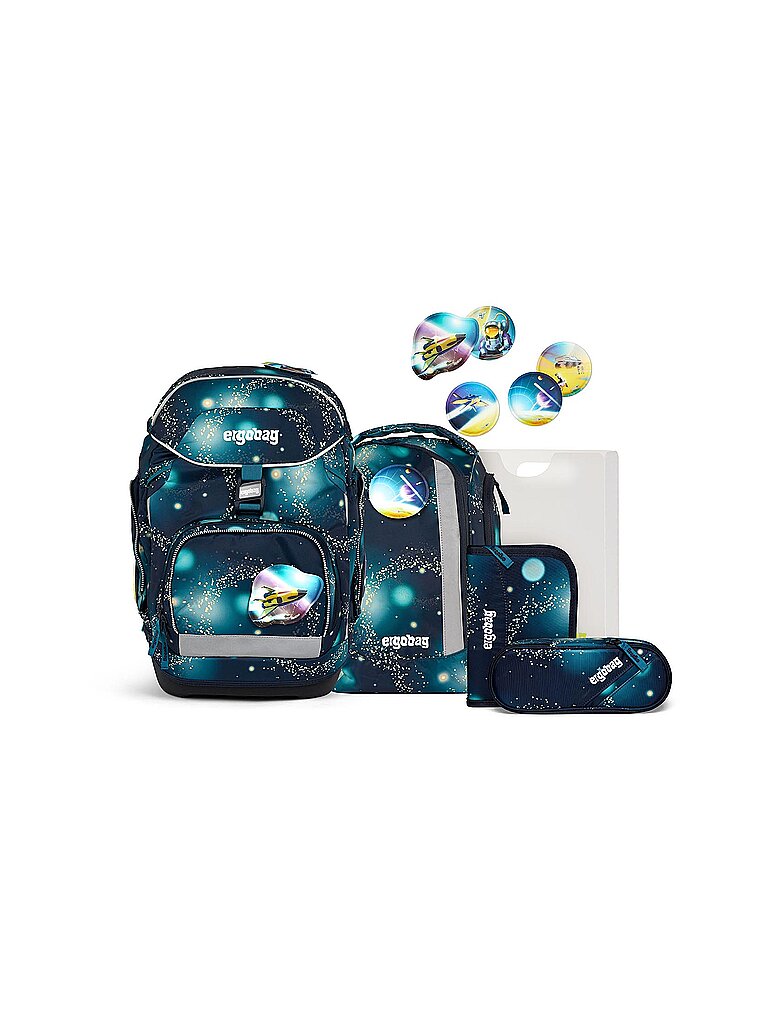 ERGOBAG Schultaschen Set 6tlg PACK Galaxy Glow RaumfahrBär von Ergobag