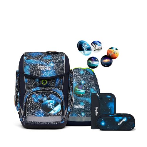 Ergobag Schulrucksack Cubo Bär Anhalter Glow, 5-tlg. von Ergobag