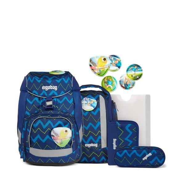 Ergobag - Schultornister-Set, 6-teilig, 28X25X40CM, Blau von Ergobag