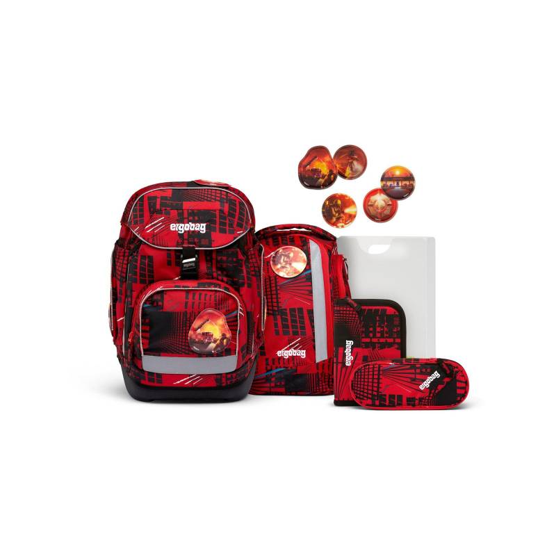 Ergobag - Schultornister-Set, 6-teilig, 28X40X25CM, Rot von Ergobag