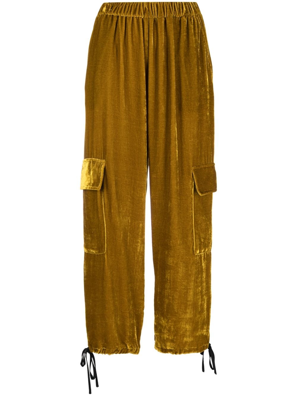 Erika Cavallini Aurora velvet-effect trousers - Yellow von Erika Cavallini