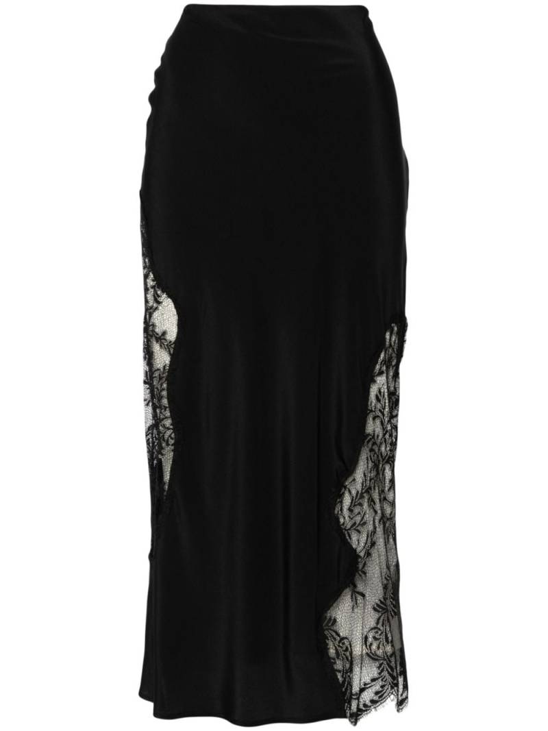 Erika Cavallini lace-panelling midi skirt - Black von Erika Cavallini