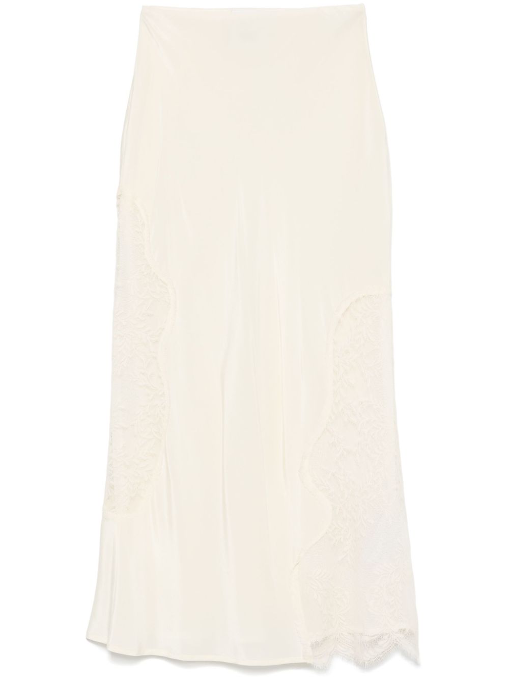 Erika Cavallini lace-panelling midi skirt - White von Erika Cavallini