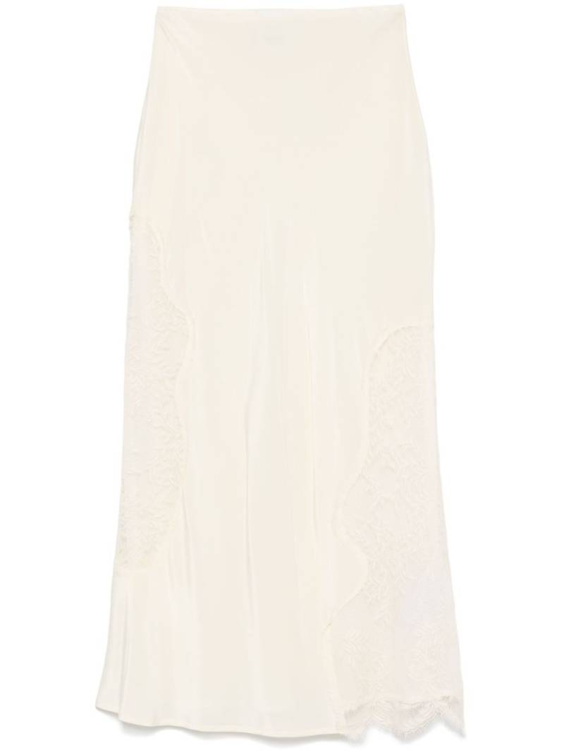 Erika Cavallini lace-panelling midi skirt - White von Erika Cavallini