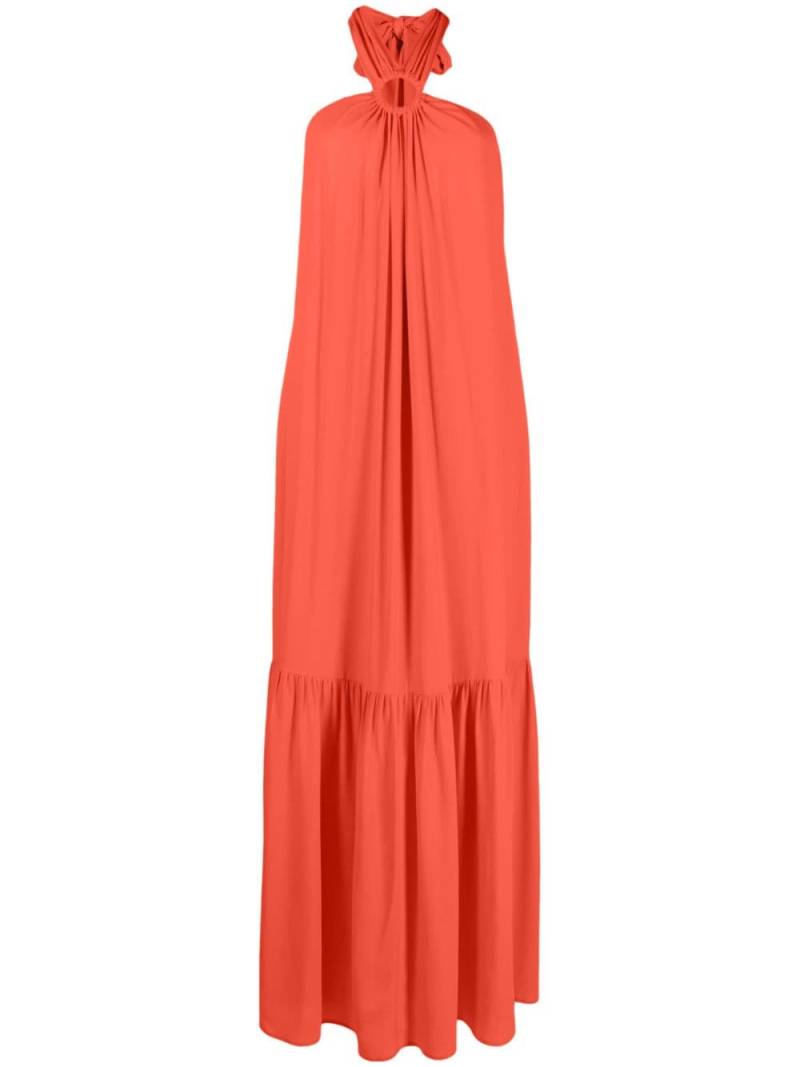 Erika Cavallini pleat-detail halterneck long dress - Red von Erika Cavallini