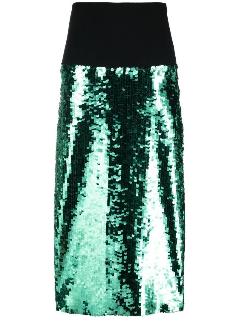 Erika Cavallini sequinned A-line skirt - Green von Erika Cavallini