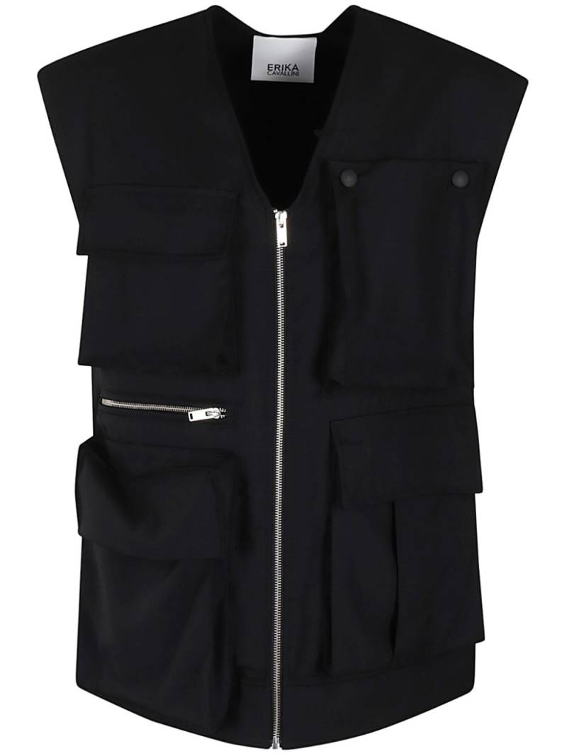 Erika Cavallini zip-up gilet - Black von Erika Cavallini