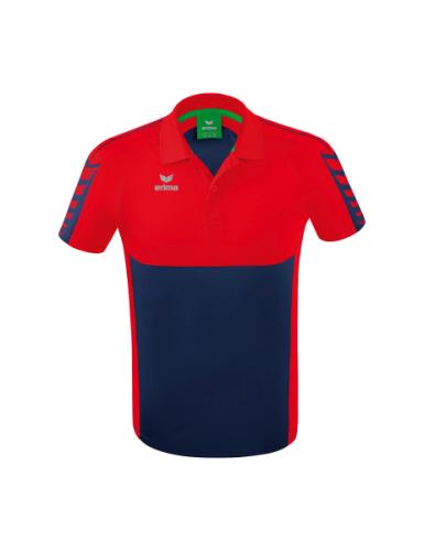 Einzelstück Erima Six Wings Poloshirt - new navy/rot (Grösse: XL) von Erima