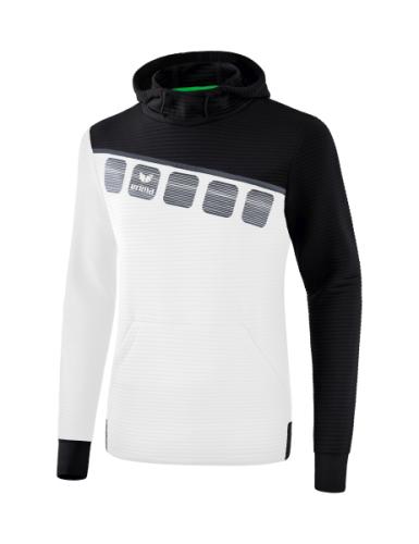 Erima 5-C Kapuzensweat - weiß/schwarz/dunkelgrau (Grösse: XXXL) von Erima