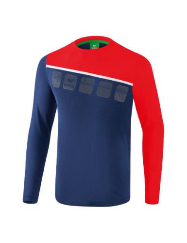 Erima 5-C Longsleeve - new navy/rot/weiß (Grösse: S) von Erima