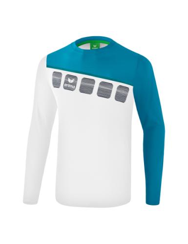 Erima 5-C Longsleeve - weiß/oriental blue/colonial blue (Grösse: L) von Erima