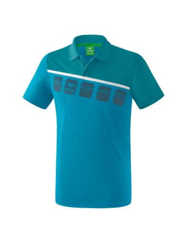 Erima 5-C Poloshirt für Kinder - oriental blue/colonial blue/weiß (Grösse: 164) von Erima