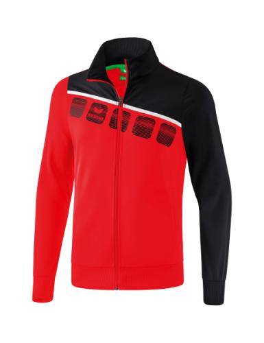 Erima 5-C Polyesterjacke für Kinder - rot/schwarz/weiß (Grösse: 140) von Erima