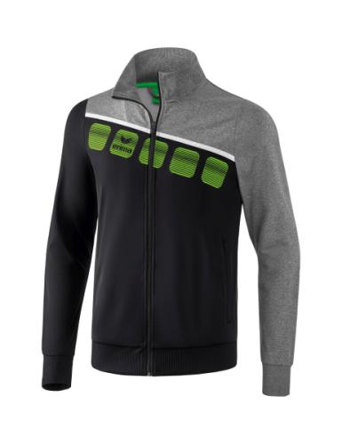 Erima 5-C Polyesterjacke - schwarz/grau melange/weiß (Grösse: XXL) von Erima