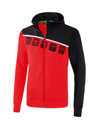 Erima 5-C Trainingsjacke mit Kapuze - rot/schwarz/weiß (Grösse: XL) von Erima