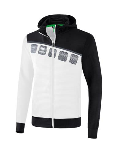 Erima 5-C Trainingsjacke mit Kapuze - weiß/schwarz/dunkelgrau (Grösse: XXXL) von Erima