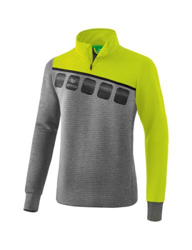 Erima 5-C Trainingstop für Kinder - grau melange/lime pop/schwarz (Grösse: 152) von Erima