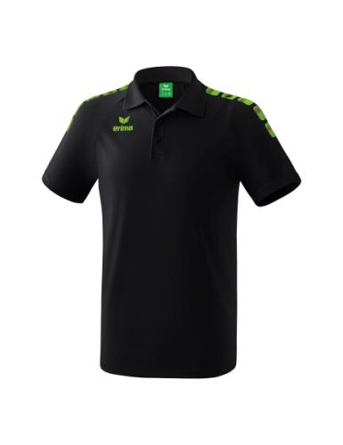 Erima Essential 5-C Poloshirt - schwarz/green gecko (Grösse: S) von Erima