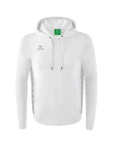 Erima Essential Team Kapuzensweat für Kinder - weiß/monument grey (Grösse: 164) von Erima