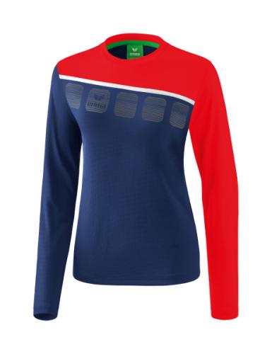 Erima Frauen 5-C Longsleeve - new navy/rot/weiß (Grösse: 38) von Erima