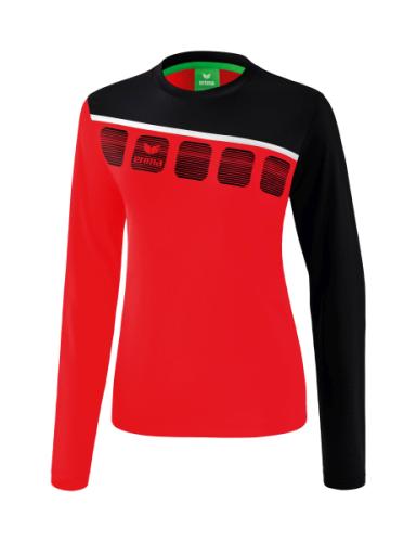 Erima Frauen 5-C Longsleeve - rot/schwarz/weiß (Grösse: 34) von Erima