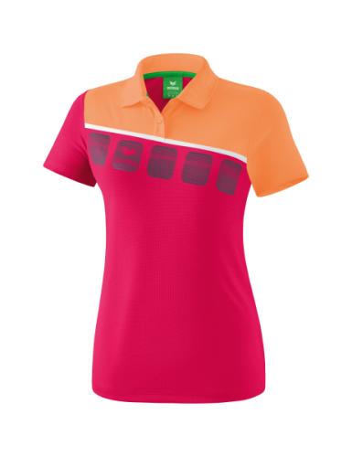 Erima Frauen 5-C Poloshirt - love rose/peach/weiß (Grösse: 38) von Erima