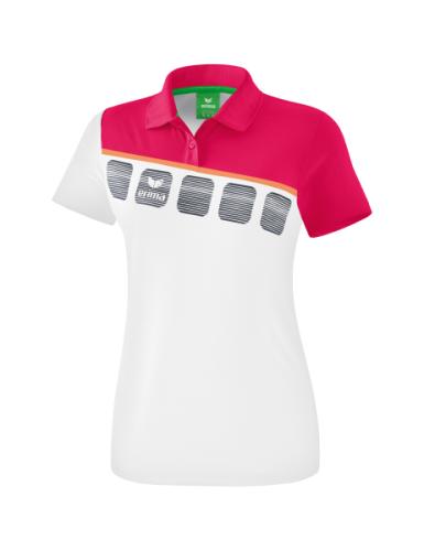 Erima Frauen 5-C Poloshirt - weiß/love rose/peach (Grösse: 40) von Erima