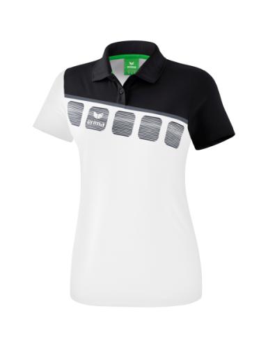 Erima Frauen 5-C Poloshirt - weiß/schwarz/dunkelgrau (Grösse: 38) von Erima